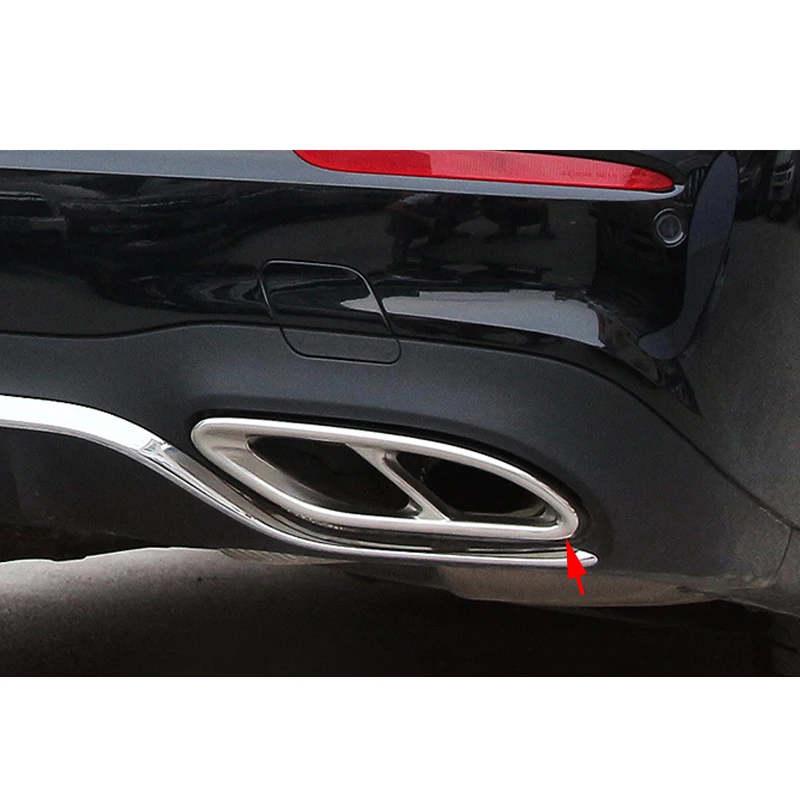 2x хромированная крышка выхлопной трубы заднего цилиндра из нержавеющей стали для Mercedes Benz E Class W212 W213