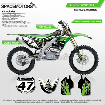 

MotoSpace Customized Team Graphics Backgrounds Decals 3M Custom Stickers For KAWASAKI KX250F 2013 2014 2015 2016 019