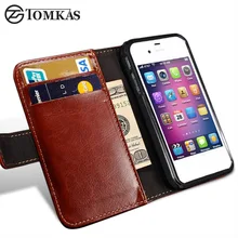 Tomkas 4S флип бумажник pu leather case for iphone 4 4s крышки старинные роскошные я телефон сумка для apple iphone 4s с держателей карт