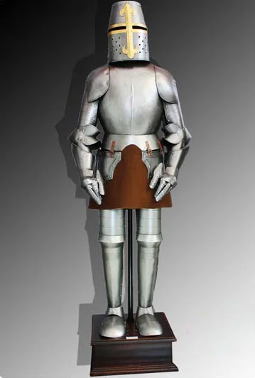 

S1071 HANDMADE MEDIEVAL IRON BODY ARMOR HELMET SET WITH WOOD BUTT 35.4" 89.5CM