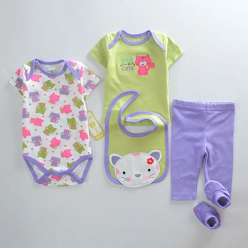 

PaYiFang Baby Clothes Suits 5-pieces Set Bodysuit pant t-shirt sock bib 5pcs sets ropa de bebe roupas baby girl outfit
