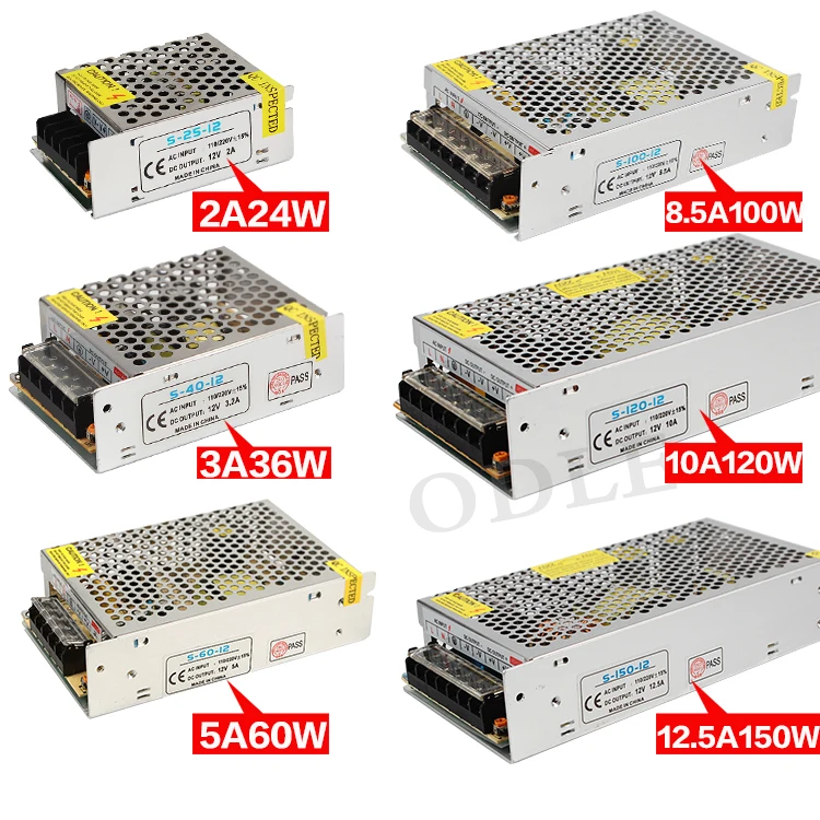 

Led Strip driver 110V/220V to DC12V Transformer 10W 25W 36W 60W 120W 150W 180W 250W 360W 480W 600W lighting Power Supply/adapter