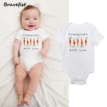 Bodysuits do bebê Para Meninas Bonitos Roupas de Algodão Recém-nascidos Bebes Menina do Verão Roupas Para 0-24 m Macacões Infantis Bebê onesie Cenoura