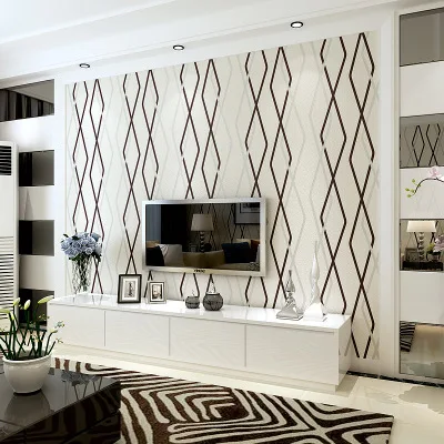 

Hot selling 3D Mural wallpaper High quality extra Thick Modern striped flock wall paper papel de parede tapete bedroom 10 meter