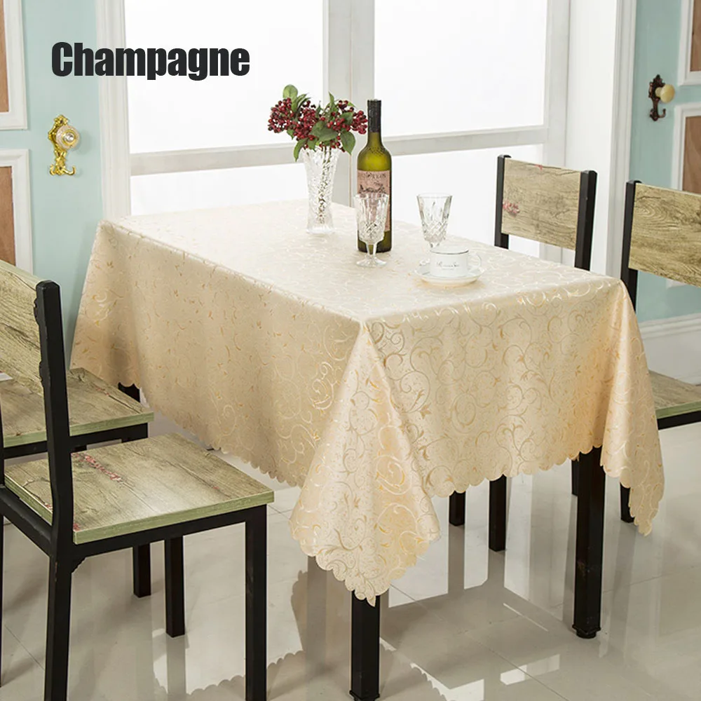  Europe Luxury Crocheted Gold Leaf Polyester Table Cloth Hotel Restaurant Rectangular Tablecloth Hom