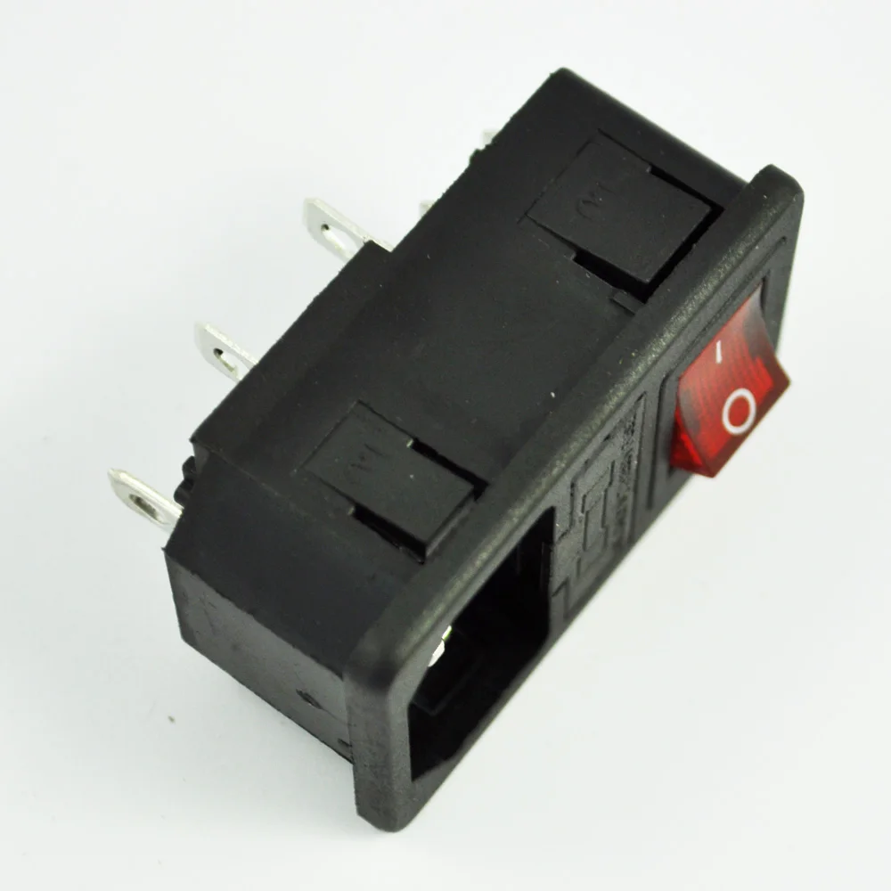 Новая горячая Входная розетка с выключателем предохранителя 10A 250V 3 Pin IEC320 C