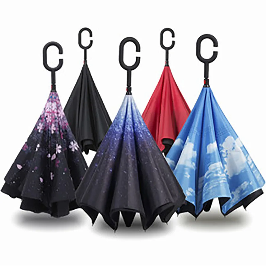 

Reverse Umbrella Non-Automatic Unbrellas For Woman Mini Pocket Paraguas Rainproof Long-Handle Umbrellas Home Rain Gear WZP017