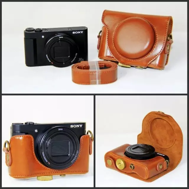 Кожаный чехол для цифровой камеры SONY Cyber shot DSC HX90V HX90 WX500|Аксессуары фотостудии| |