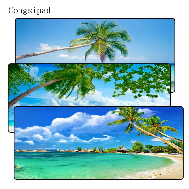 Congsipad Beaches With Palm trees Gaming Speed Locking Edge Large Mouse Mat PC Computer Laptop Mouse pad for CS GO dota 2 lol