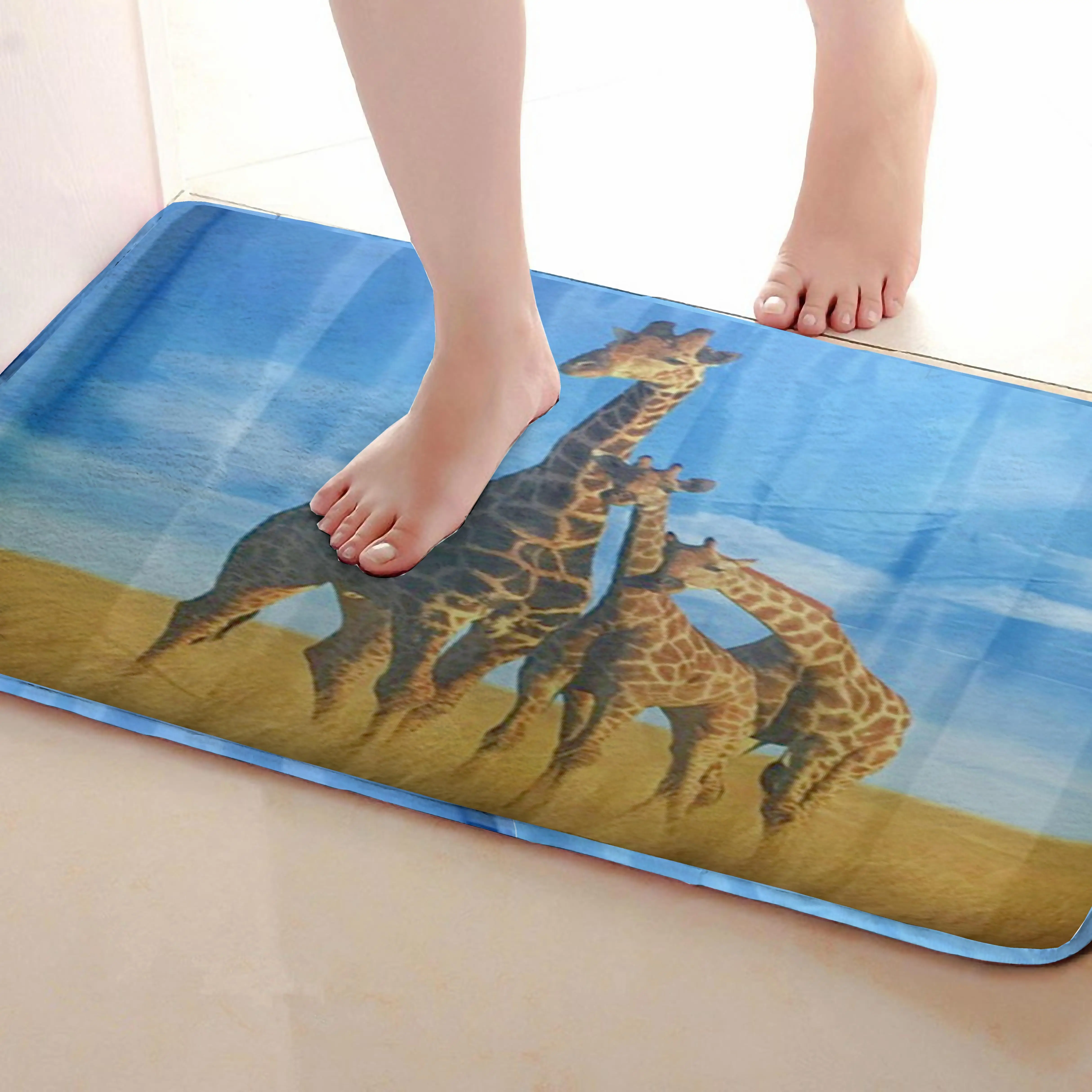 Стиль жирафа коврик для ванной комнаты, смешной Противоскользящий коврик для ванной, занавески для душа s аксессуары, соответствующие вашей душевой занавеске