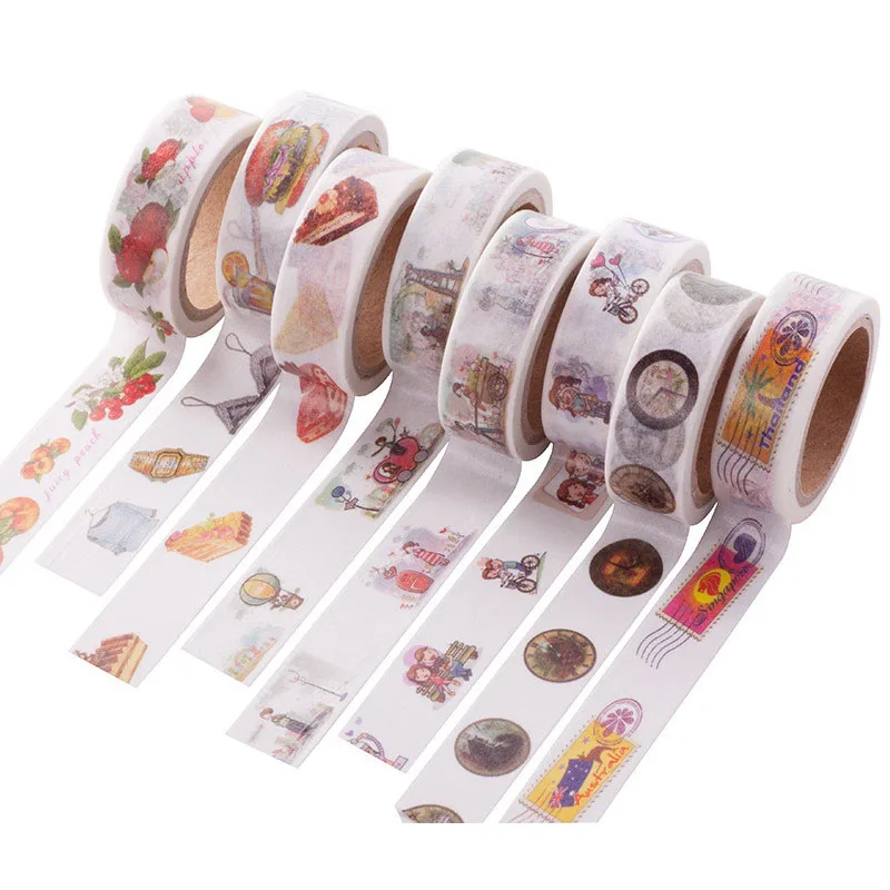 Japanese Vintage Adhesive Washi Tape Sushi Kawaii Fruit Cute Food Washitape Wash Papeleria