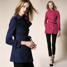 BURDULLY новые женские хлопковые водонепроницаемые двубортные тренчи женские тонкие длинные пальто высокого класса Женская ветровка