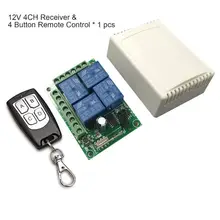 433Mhz Universal Wireless Remote Control Switch DC12V 4CH relay Receiver Module and 5pcs 2 button RF Remote 433 Mhz Transmitter