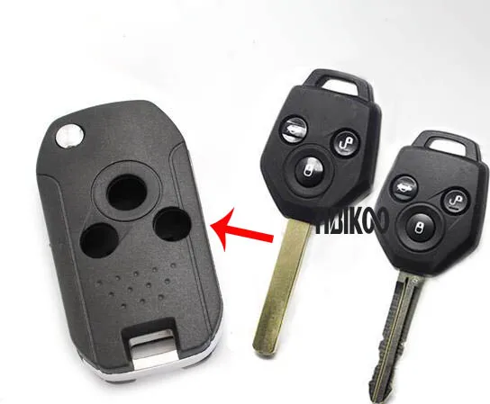 

3 Button Modified Folding Remote Key Shell For Subaru Legacy Outback XV Forester Car Blank Key Case