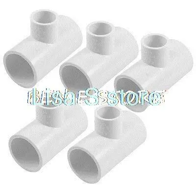 

32mm to 20mm White Three Way PVC Pipe Fittings Tee Slip Connectors 5 Pieces