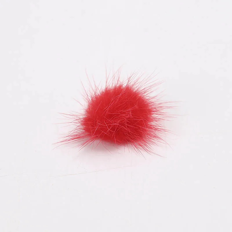 100 шт. 3/4 см шарик из меха норки самодельный брелок выводами с натуральным меховым помпоном для подвесные шары Декор изготовление ручной работы аксессуар Сделано в Китае - Цвет: red