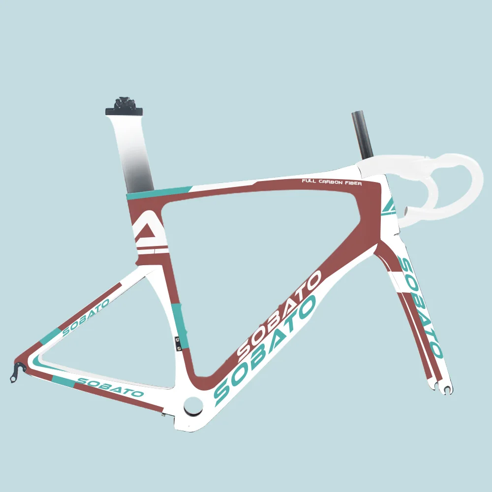 Clearance 2018 SOBATO 700C Aero road bike full monocoque carbon frame BB86 2