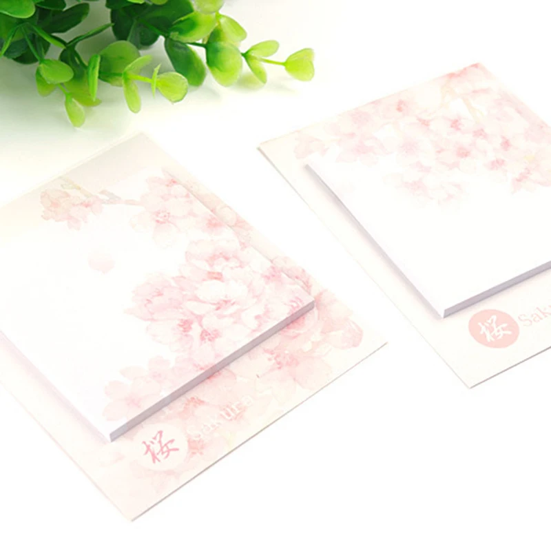 Дизайн японский Вишневый цветок Липкие заметки Милая Бумага Закладка розовая Сакура этикетка наклейка мини кавайный блокнот канцелярские