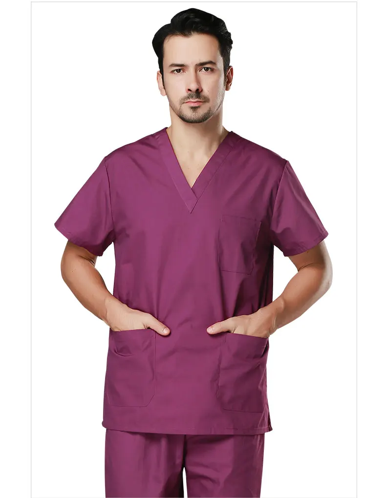Медицинский Хирургический костюм, Летний дышащий хлопковый хирургический костюм медицинская форма Мужчины