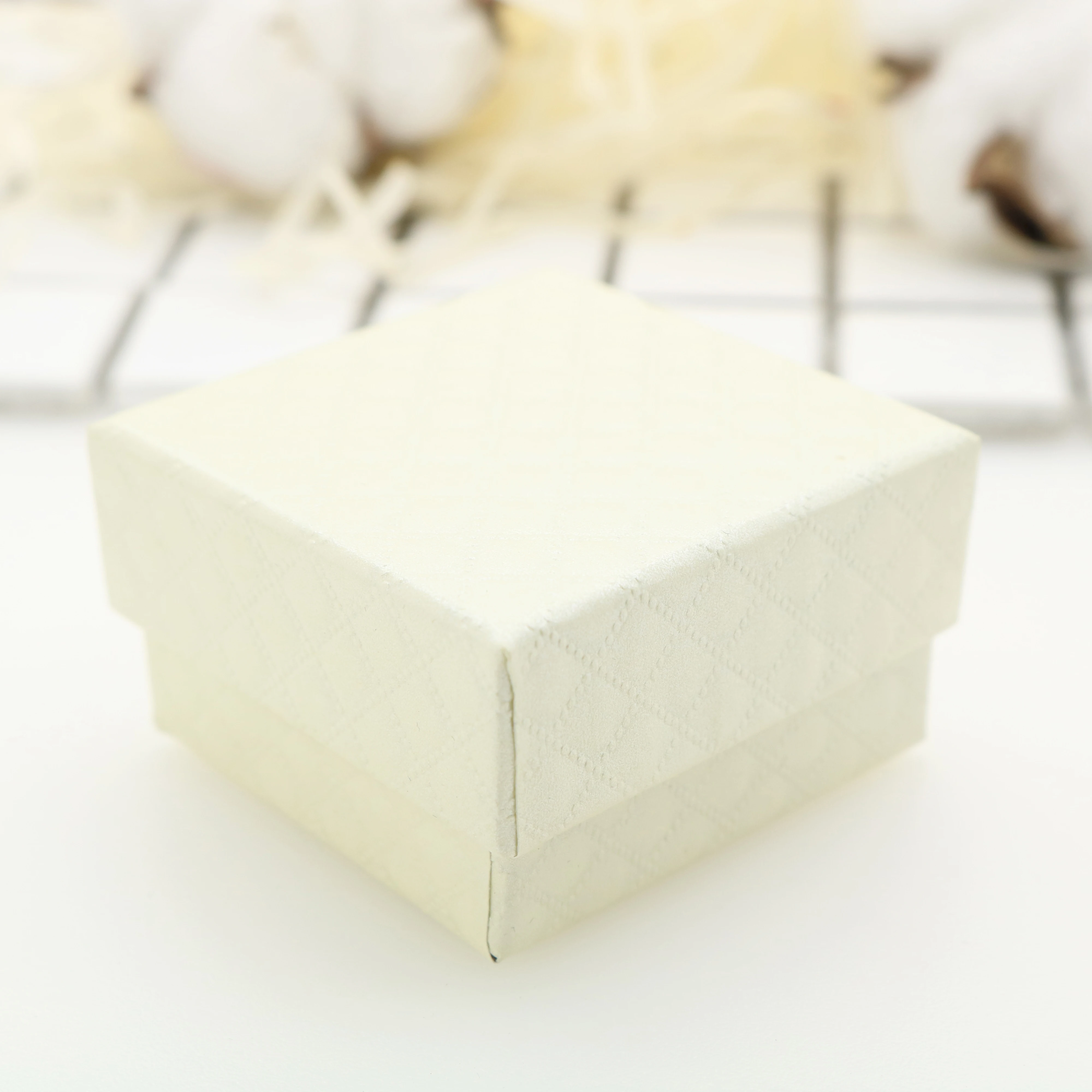 Винтажный дизайн 5x5 см алмазный узор кольцо коробка подарок Cajas Para Joyas черный