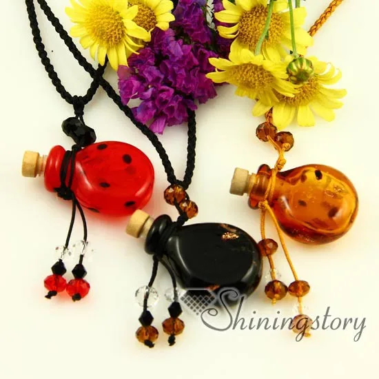 

necklace vials for ashes small wish bottle pendant necklace essential oil diffuser necklaces Italian murano glass jewelry