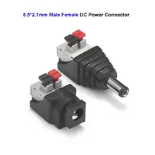 2.1x5.5mm Vrouwelijke DC Power Connectors Man Jack Plug Adapter Voor 5050 RGBW WS2812 LED Strip Power Adapter CCTV Camera(China)