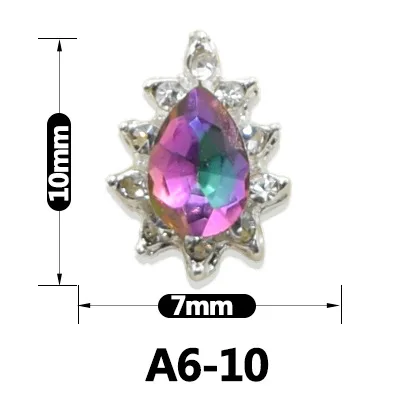 Jóias de Cristal Arte para Unhas Projetos - Lote Aurora Cor Lágrima Strass 2020 Novo Estilo Vidro Gota Água A6-1-24 24 100 Pçs 14 de cristal vidro gota água strass arte do prego