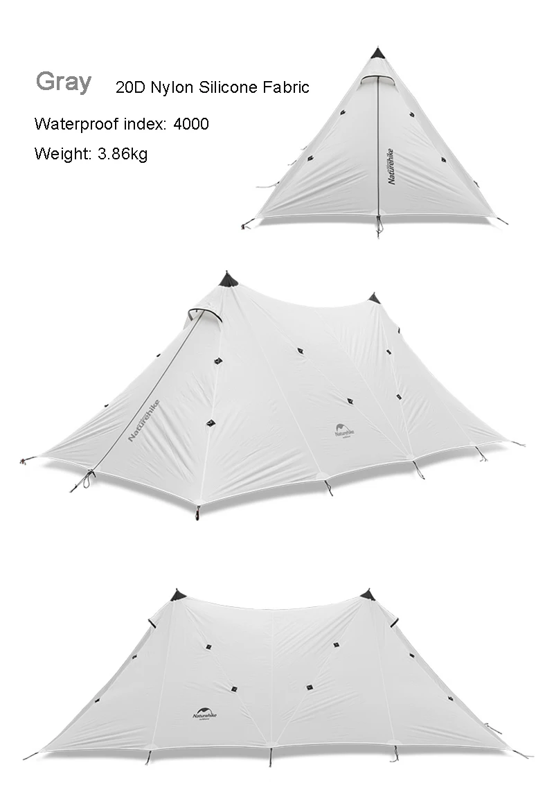 Naturehike Твин Пикс 20d силикона двойной типа башня Тент Открытый непромокаемые Защита от солнца-тени тента палатка пергола nh17t015-m