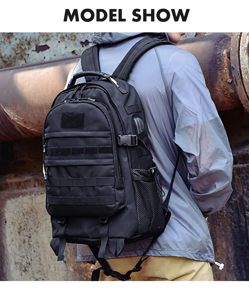 35L/40L тактический рюкзак Для мужчин 15 дюймового ноутбука зарядка через usb армии мешок большой Ёмкость водостойкий открытый рюкзак