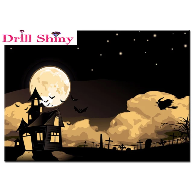 halloween scenery painting rhinestones