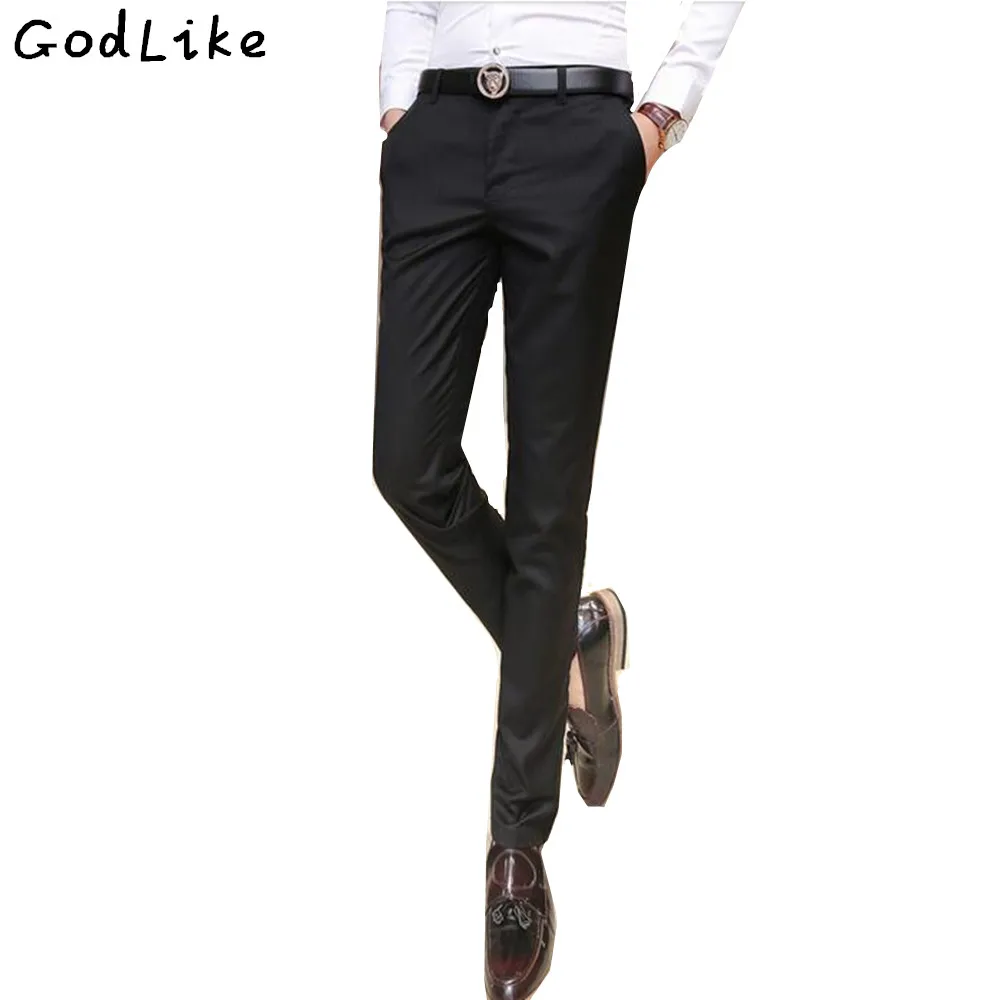 

2017 new fashion Men's Dress Pants For Wedding Formal Pants Men Suit Men Slim Fit Business Trousers Elasticity Male Suit Pants