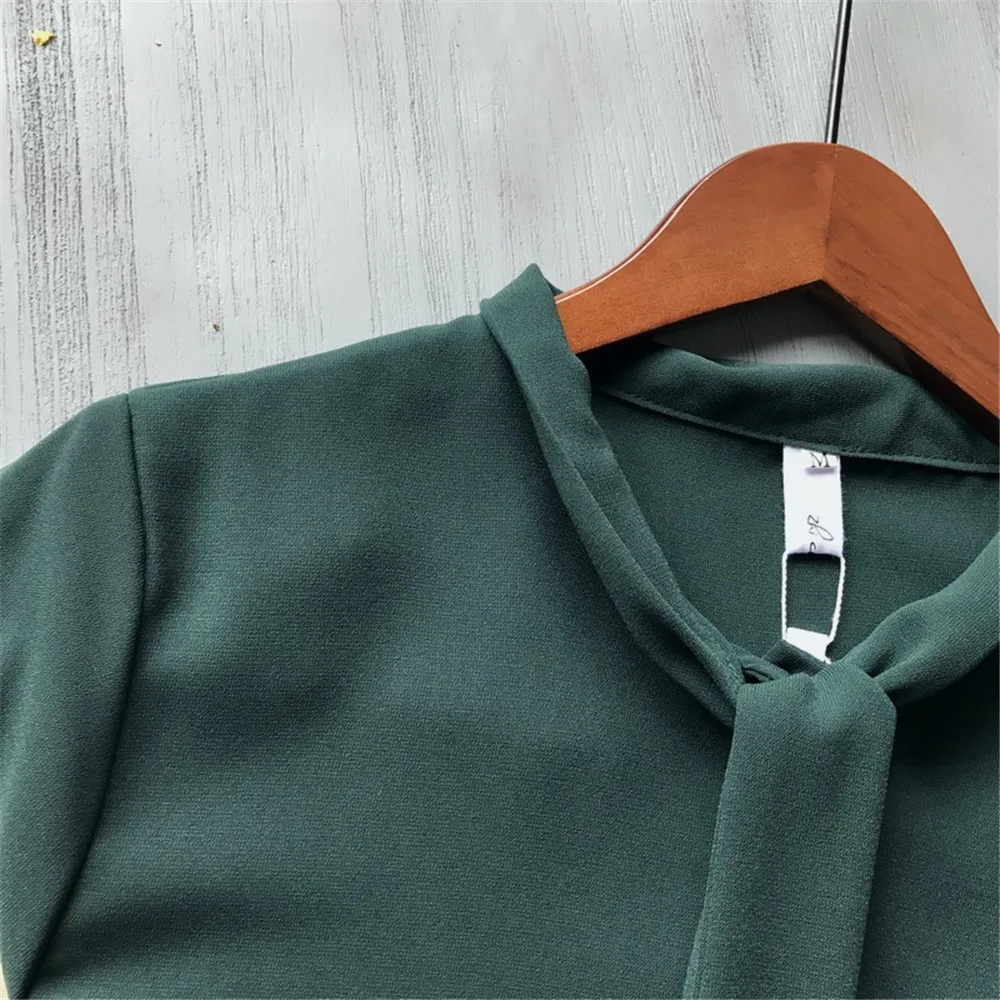 High quality Casual Chiffon Women blouse shirt Lantern Sleeve Office Work Shirts Blouse Solid Elegant Loose Tops Blusas (13)