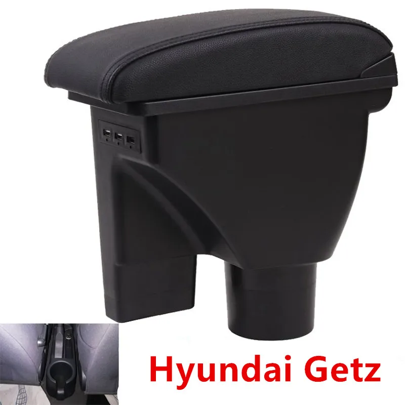 Для современного GETZ подлокотник коробка hyundai Getz Автомобильный интерьер ящик для хранения двойной слой может заряжаться USB до и после