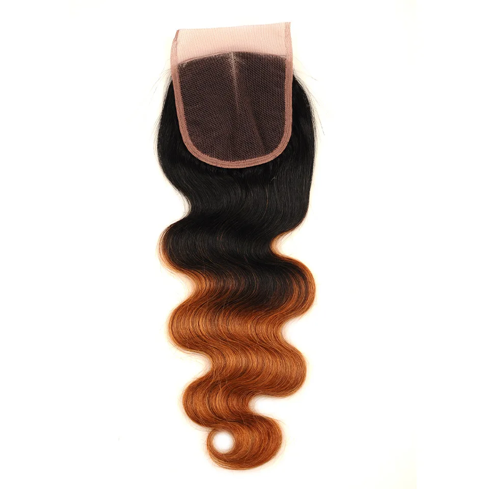 Pinshair Pre-Colored Ombre Brazilian Human Hair Body Wave 3 Bundles With Closure 1B 30 Hair Weave Bundles With Closure Non Remy (76)