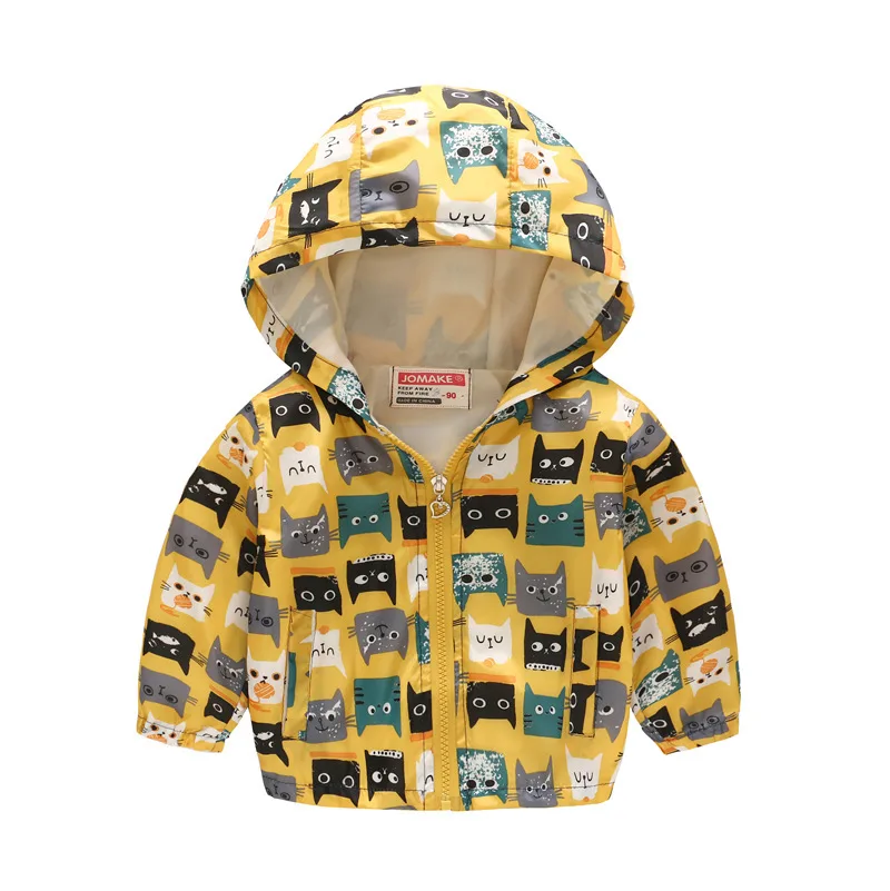 Куртки для мальчиков и девочек коллекция года; сезон весна-лето; модная детская рубашка с принтом в виде Шляпы Детское тонкое пальто детское пальто - Цвет: yellow