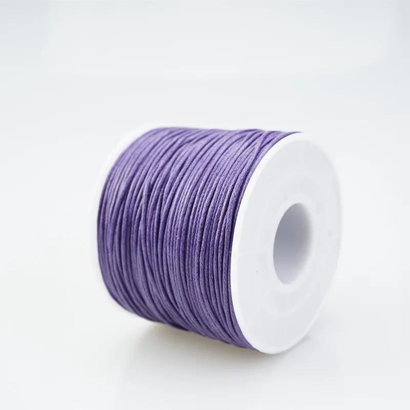 75 м/рулонов 1 мм вощеный хлопковый шнур Для Бисероплетения DIY браслет ожерелье плетеная нить для изготовления ювелирных изделий HK042 - Цвет: deep purple Wax Cord