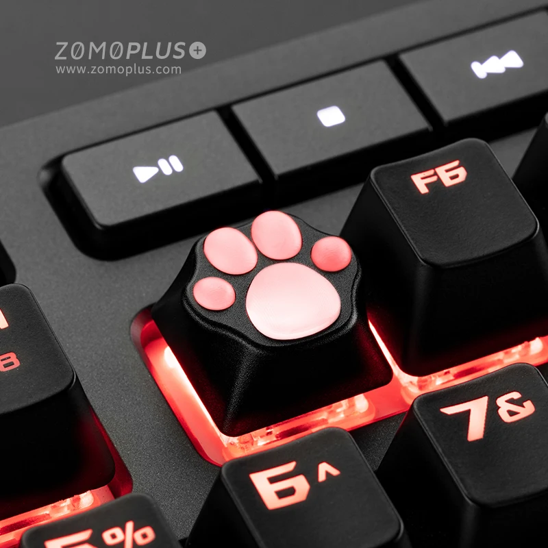

ZOMO cat's paw keycaps CNC Process,aluminum alloy+silicone key cap, Mechanical keyboard decorations keycap,attractive fiend gift