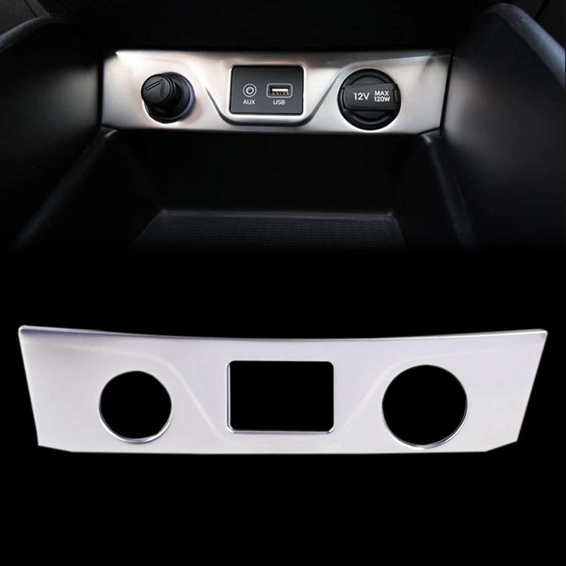 

DWCX Silver Chrome Plated Cigarette Lighter Stainless Steel Trim Cover Molding Garnish Fit for Hyundai Tucson 2015 2016