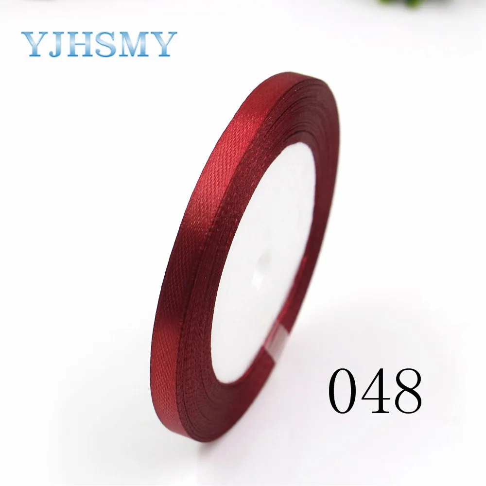 YJHSMY K 18529 6MM 048 6 мм 25 ярдов сатиновые ленты декоративные для свадьбы подарочная