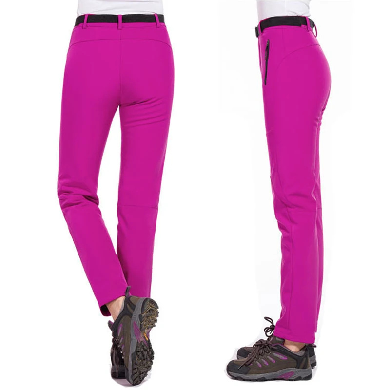 Shifuren invierno mujeres al aire libre Pantalones de senderismo polar cortaviento impermeable Softshell Pantalones mujer trekking camping Pantalones