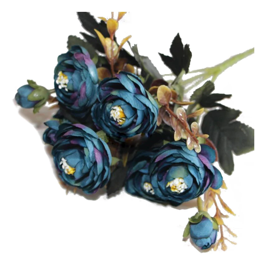 

NOCM-1 Bouquet 9 head Artificial Silk cloth Fake Flowers Leaf Peony Floral Home Wedding Party Decor