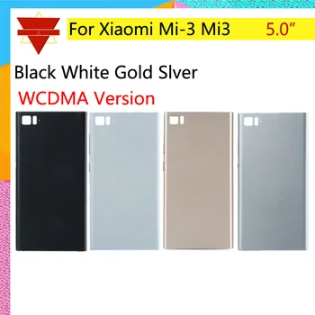 

10pcs\lote Battery cover For Xiaomi Mi-3 Mi 3 Mi3 WCDMA Rear Back Battery Cover Door Housing Case Chassis shell with Side Button