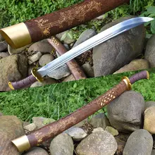 KungFu lame en acier au manganèse | KungFu chinois large, dynastie Qing Dao sabre, robuste et à haute teneur en manganèse, couteau pour combat en plein air