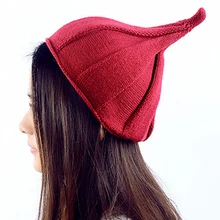 15 шт./лот, зимняя вязаная шапка SINGYOU для взрослых, одноцветная осенне-зимняя теплая шапка с острым носком