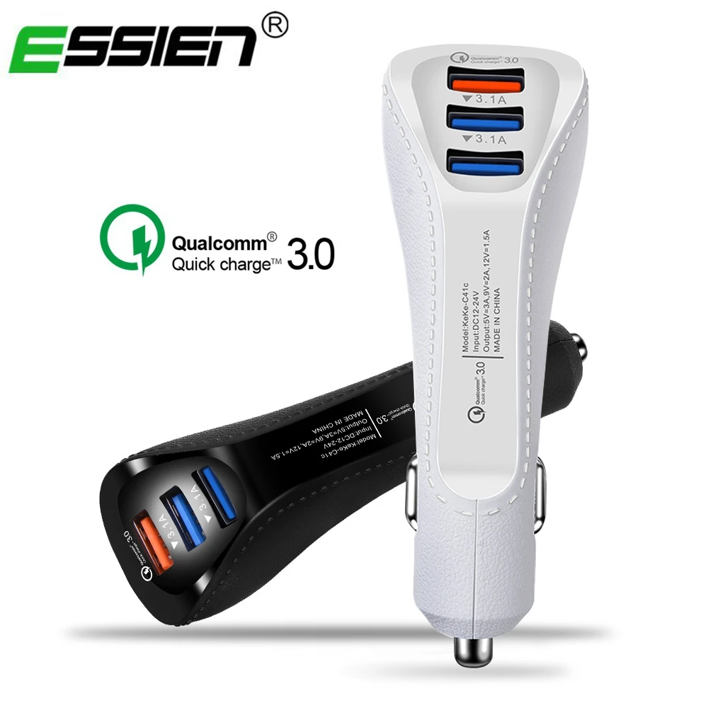 3 منافذ شاحن يو اس بي شاحن سيارة شحن ل شاحن سريع للهاتف المحمول محول ل iphone X 7 8 سامسونج Note8 سريعة شاحن 3.0