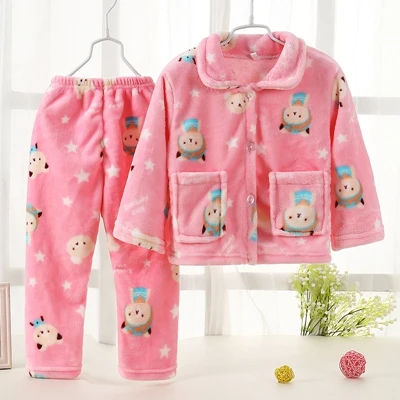 Детский осенне-зимний фланелевый пижамный комплект; детский теплый модный домашний костюм; Детский комфортный дышащий костюм - Цвет: 6