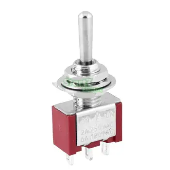 

10Pcs 3 Positions ON-OFF- ON 3PIN SPDT Miniature Toggle Switch 2A 250VAC 5A 120V AC