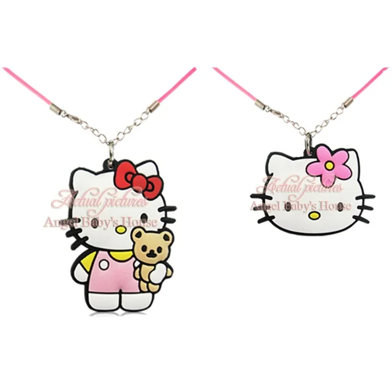 

1pcs Hello Kitty Cute Cartoon Necklace PVC Pendant 51cm Rope Chain Kid Tinket Accessories Fashion Jewelry Kid Gift