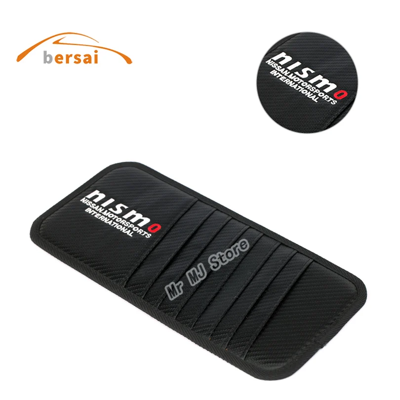 

Carbon fiber Sunshade Storage Bag car Sun visor car styling For NISSAN nismo Teana Qashqai Murano X Trail GTR Auto accessories