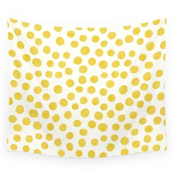 

Yellow Polka Dots Wall Tapestry Wall Hanging Wandbehang Gobelin Blanket Dorm Home Decor